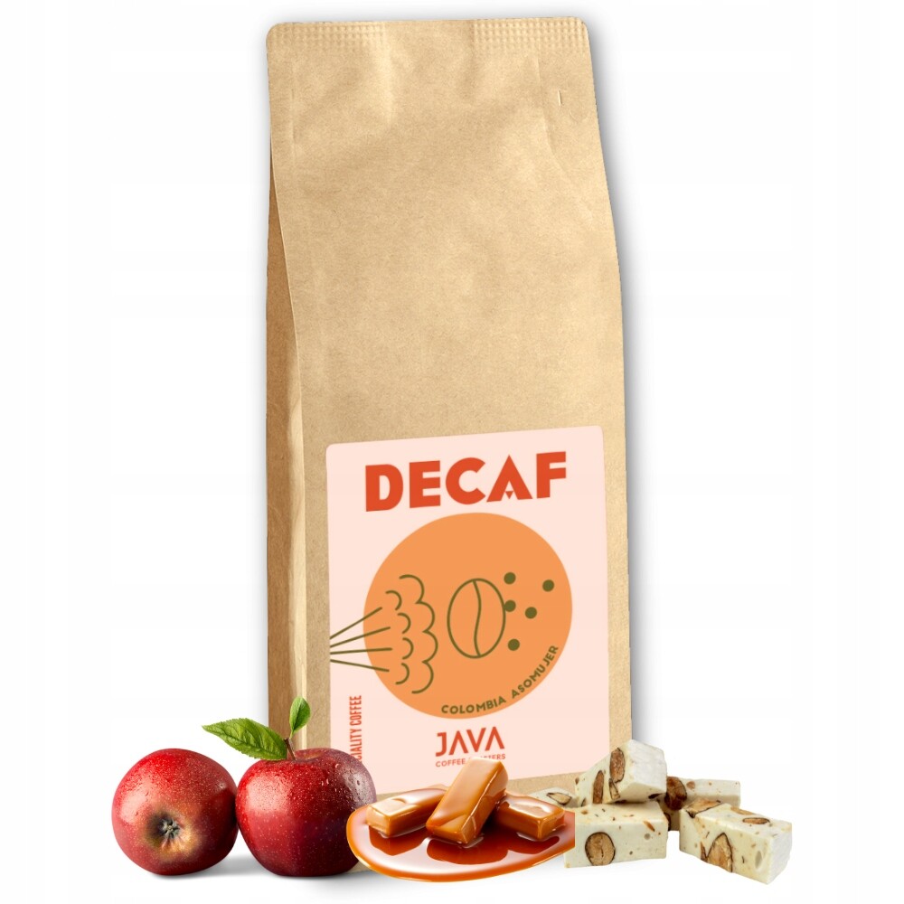 Káva zrnková káva Colombia Asomujer Arabica 1kg přeliv decaf