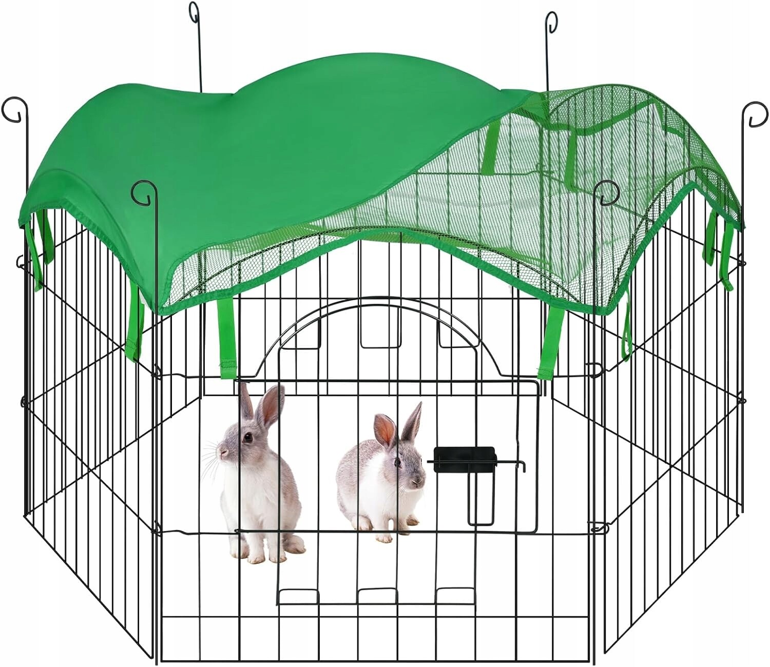Výběh Kotec Oplocení Pro Králíka Štěňata Kovový Skládací 6 Panelů