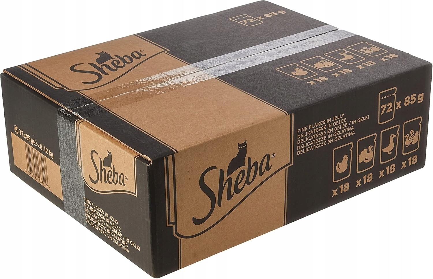 Sheba Krmivo pro dospělé kočky mokré kuřecí krůta kachna 72 x sáček