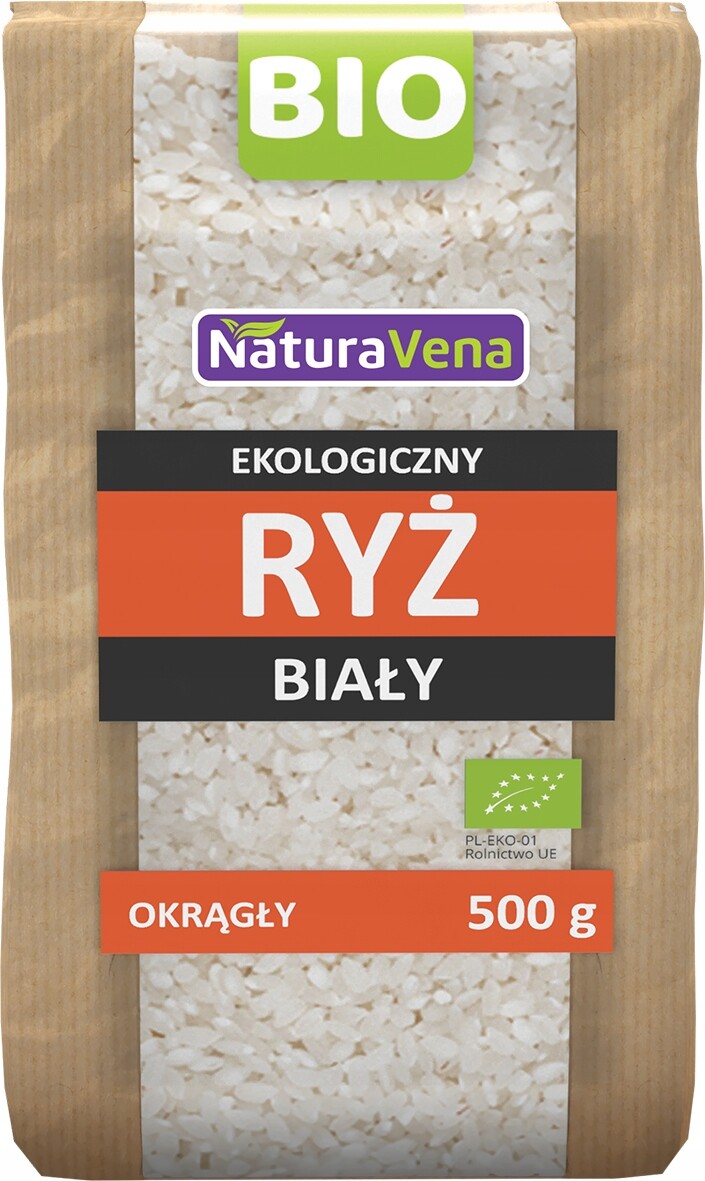 3X Bílá Kulatý Rýže Bio 500 g Naturavena