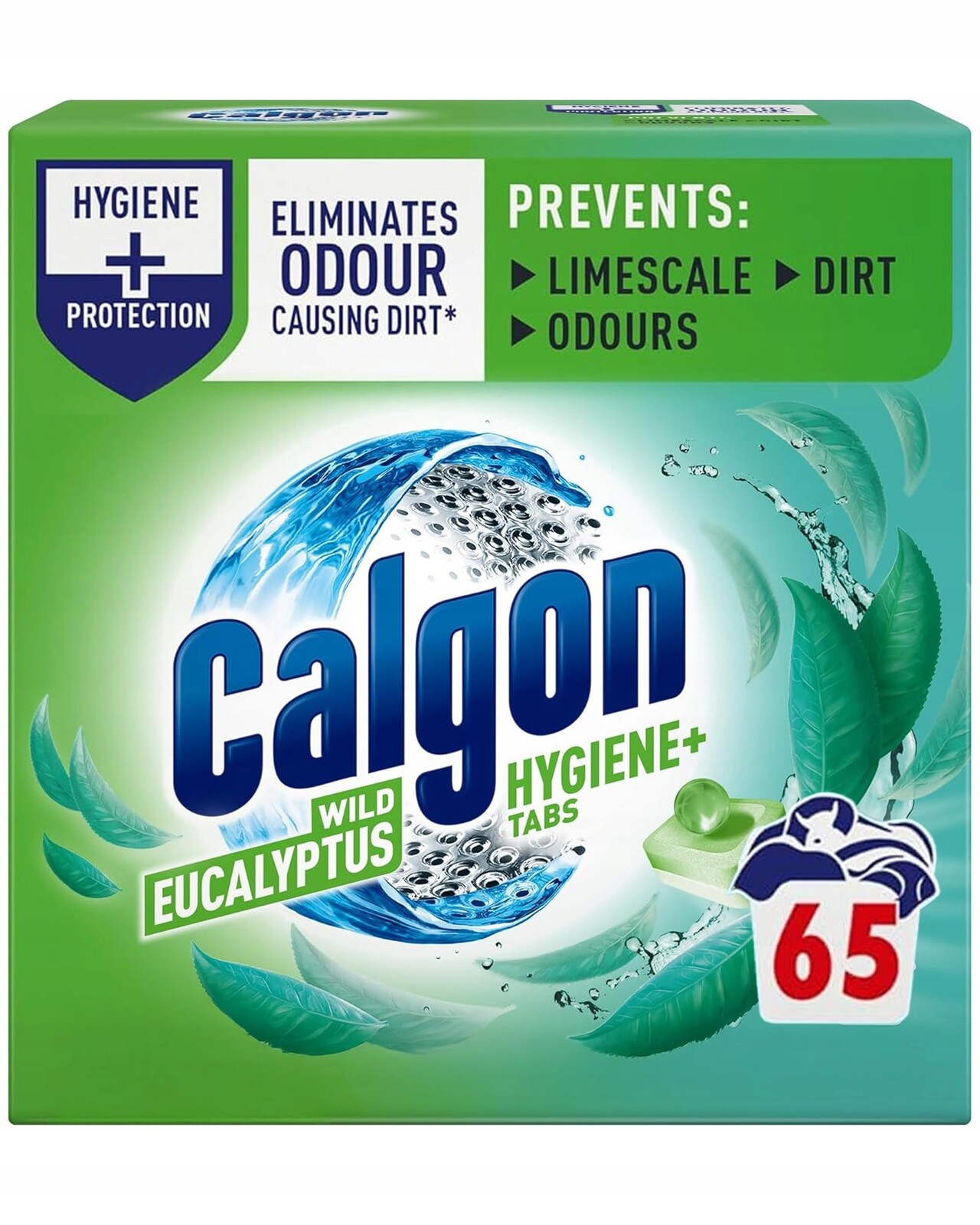 Tablety na čištění pračky Změkčovač vody Calgon Hygiene Plus 65 ks