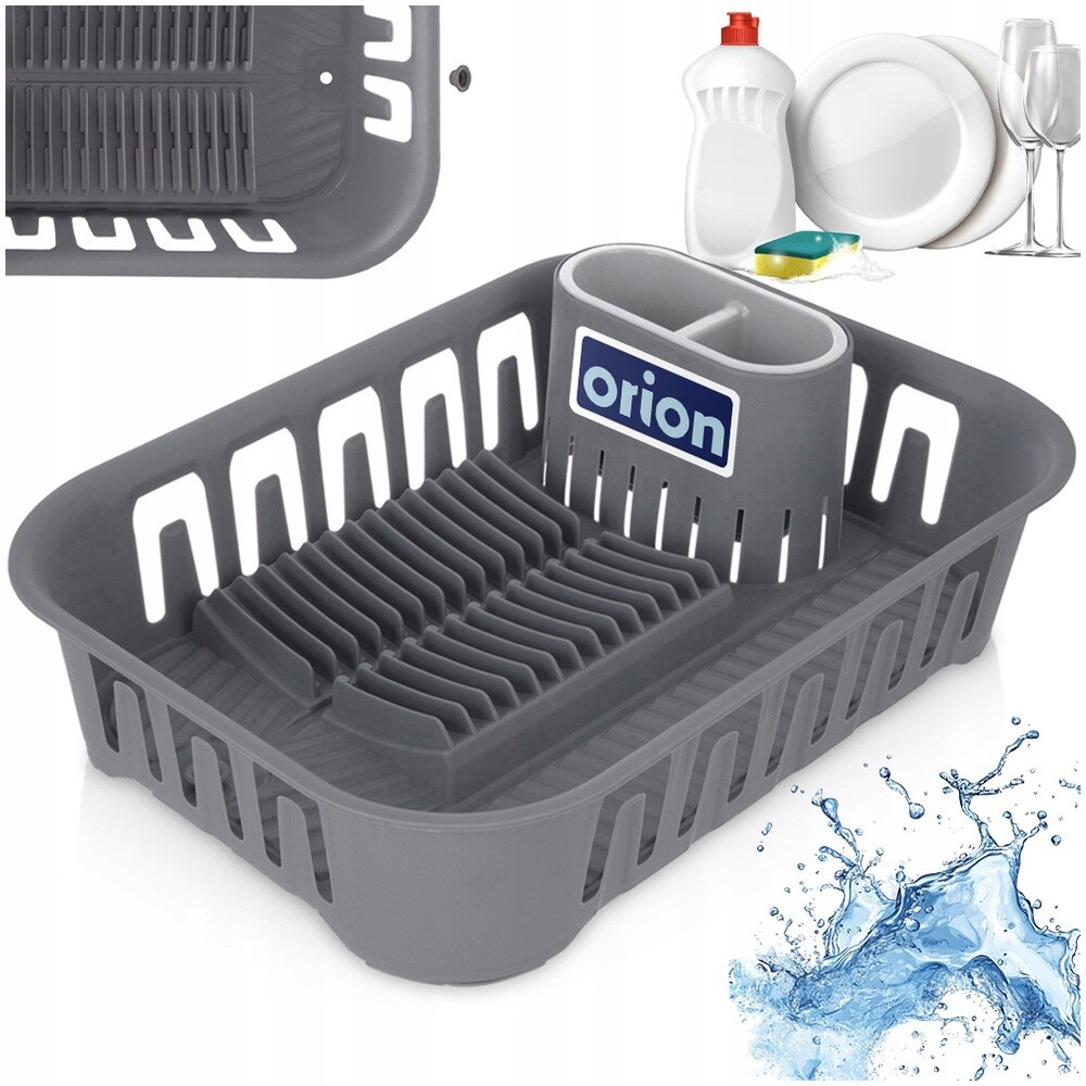 Odkapávač Sušák Na Nádobí talíře příbory hrnky plastový šedý