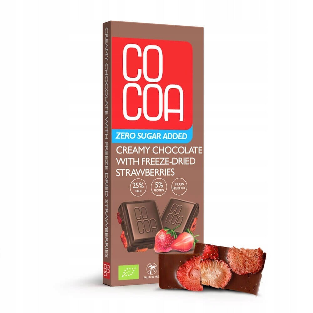 3x Čokoláda Creamy S Jahodami Bez Přidaného Cukru Bio 40 g Cocoa