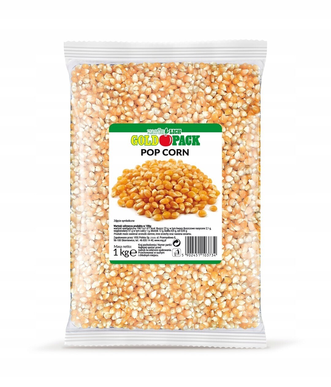 3x GoldPack popcorn 1 kg
