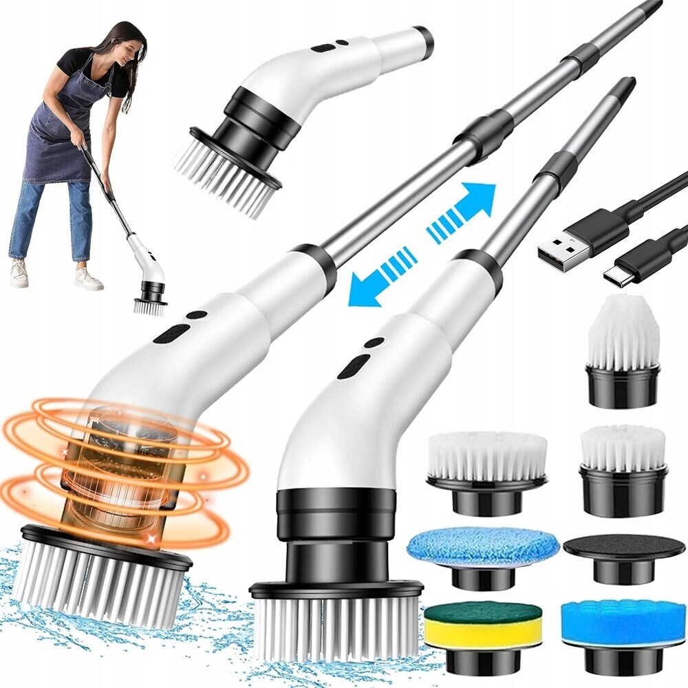 Bezdrátový kartáč Ipx7 25w na okna s 6 hlavicemi