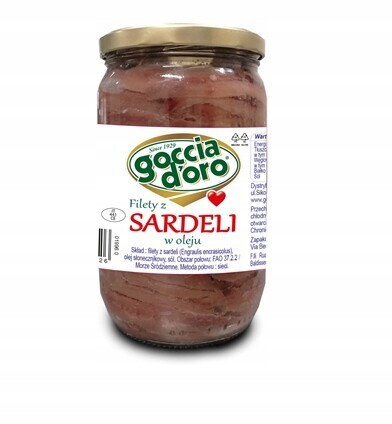 goccia d'oro Filety ze sardele v oleji 720 g