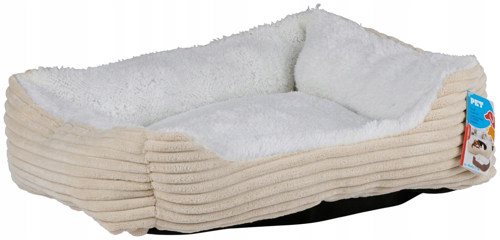 Pelíšek pro malého psa a kočku 48x40x15 cm béžové, měkké, pohodlné a odolné