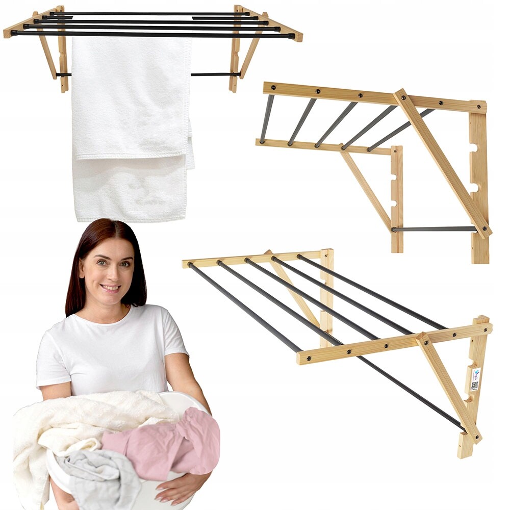 Sušák Na Prádlo, Skládací, Dřevěná, Eko-pevná Koupelna