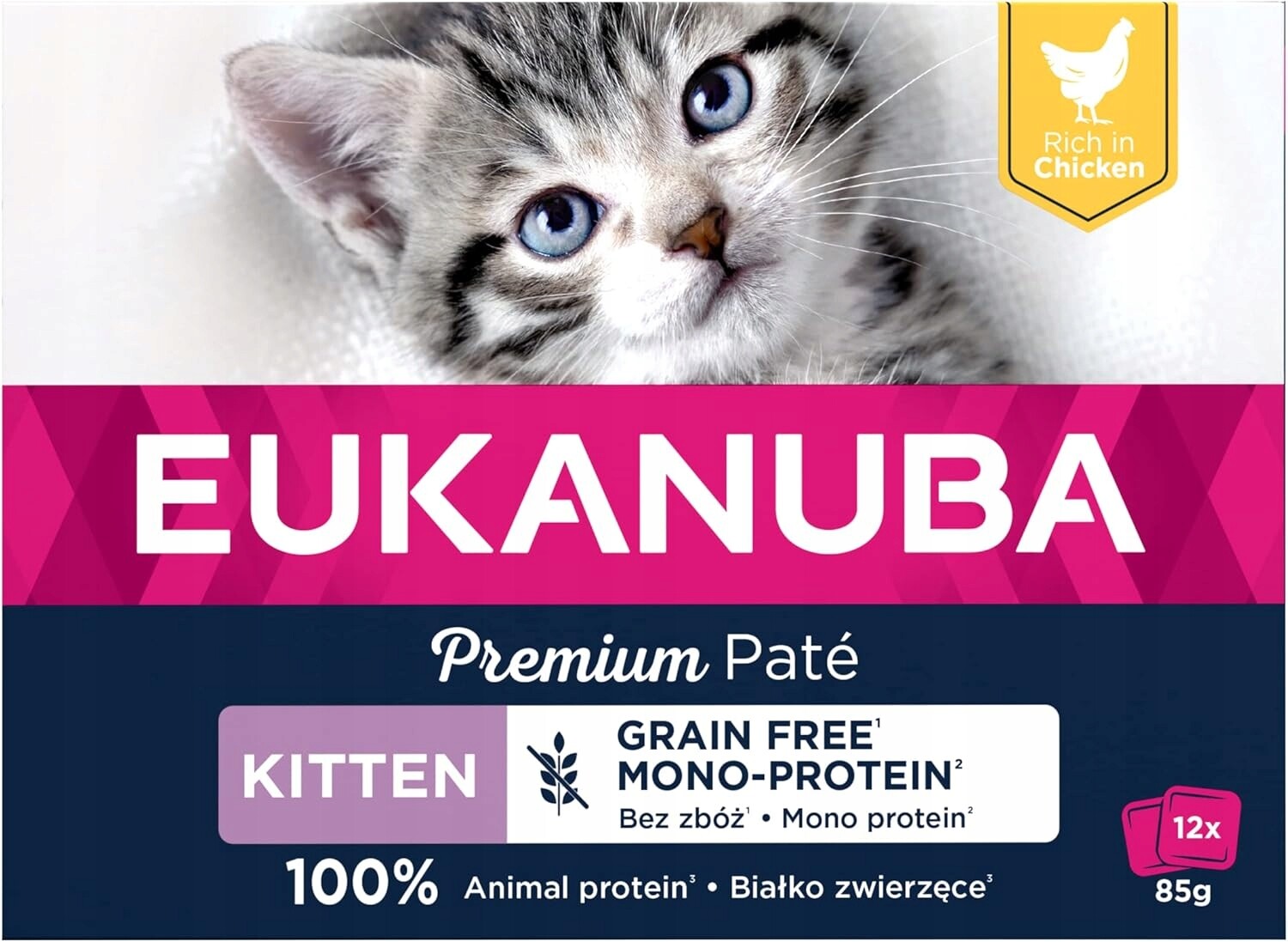 Eukanuba Koťata bez obilovin Kuřecí paštika Péče o svaly srdce 1020 g