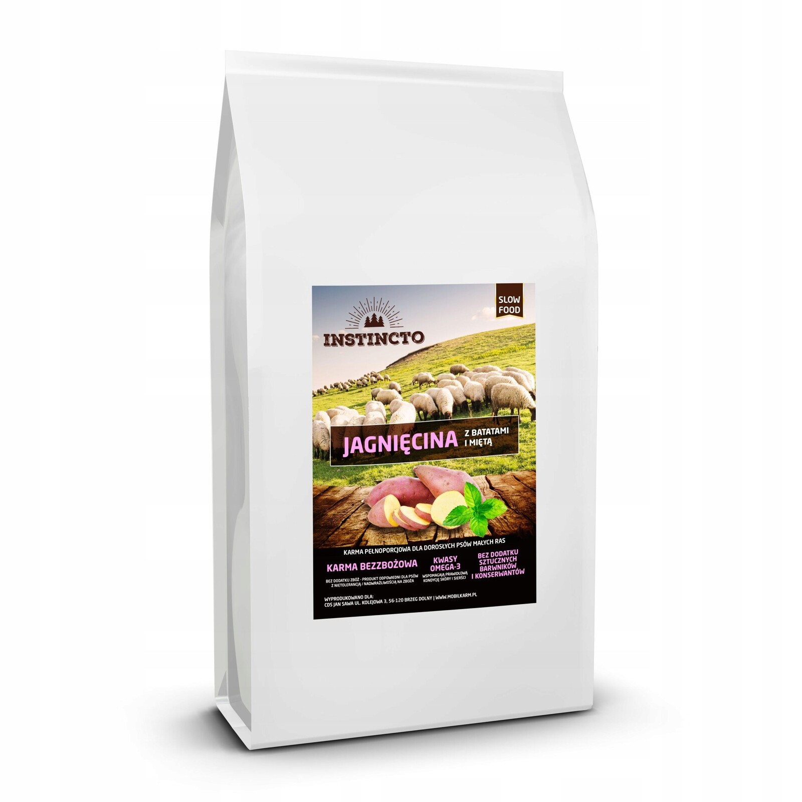 Krmivo pro malého psa Instincto Jehněčí s batáty a mátou 6 kg