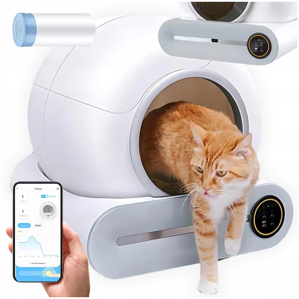 Samočistící Toaleta Pro Kočky WiFi Automatická 65L Neutralizátor Pachů