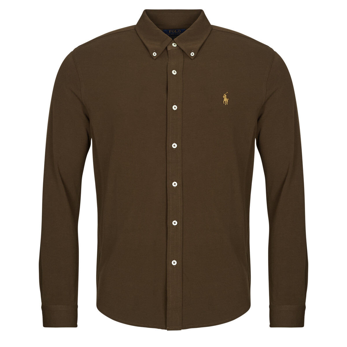 Polo Ralph Lauren  CHEMISE AJUSTEE COL BOUTONNE EN POLO FEATHERWEIGHT  Hnědá