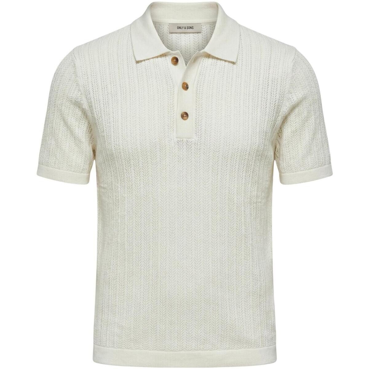 Only & Sons   Onsmoon Reg 12 Ss Polo Knit Noos 22032760  Bílá