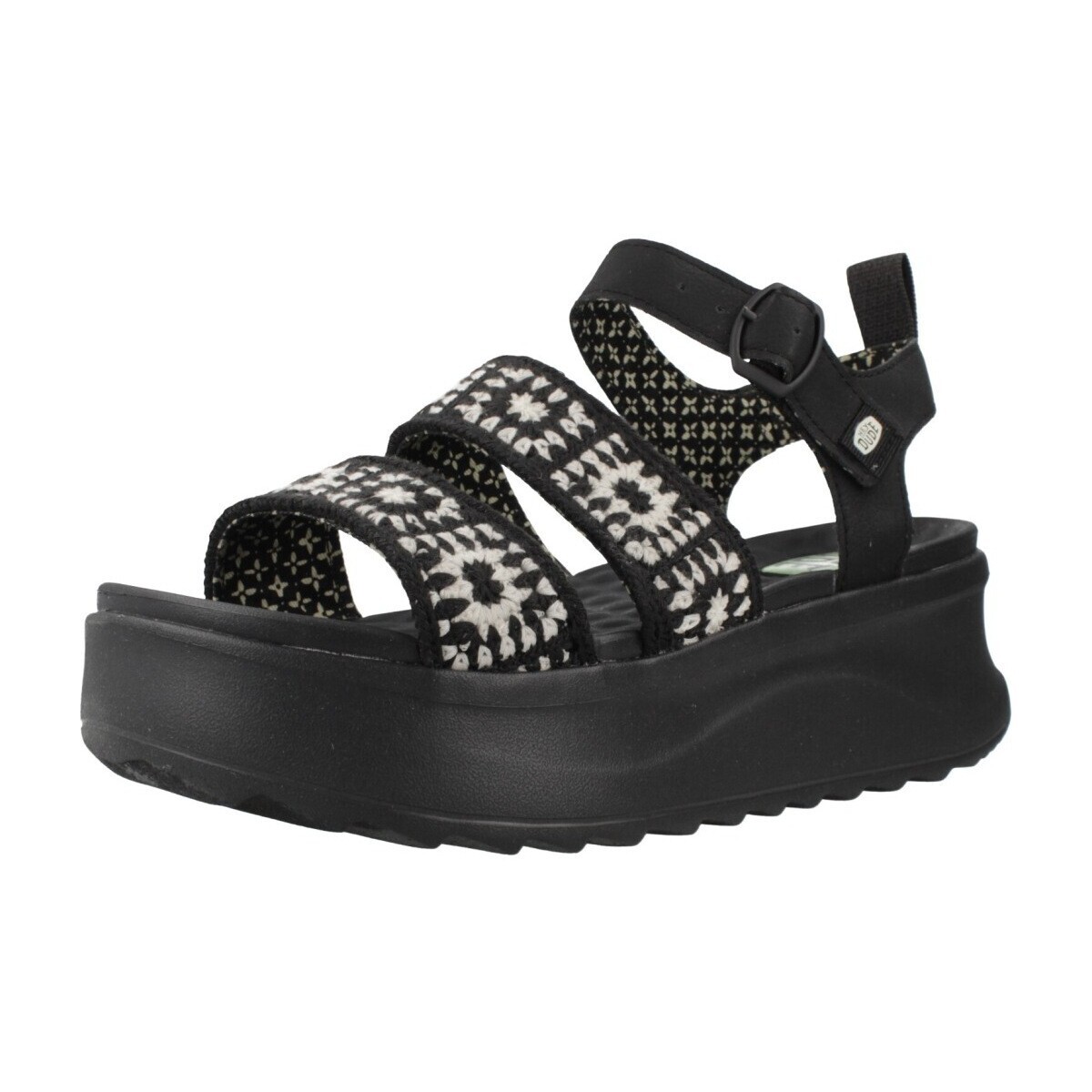 HEYDUDE  DELRAY BUCKLE COTTAGE CROCHE  Černá