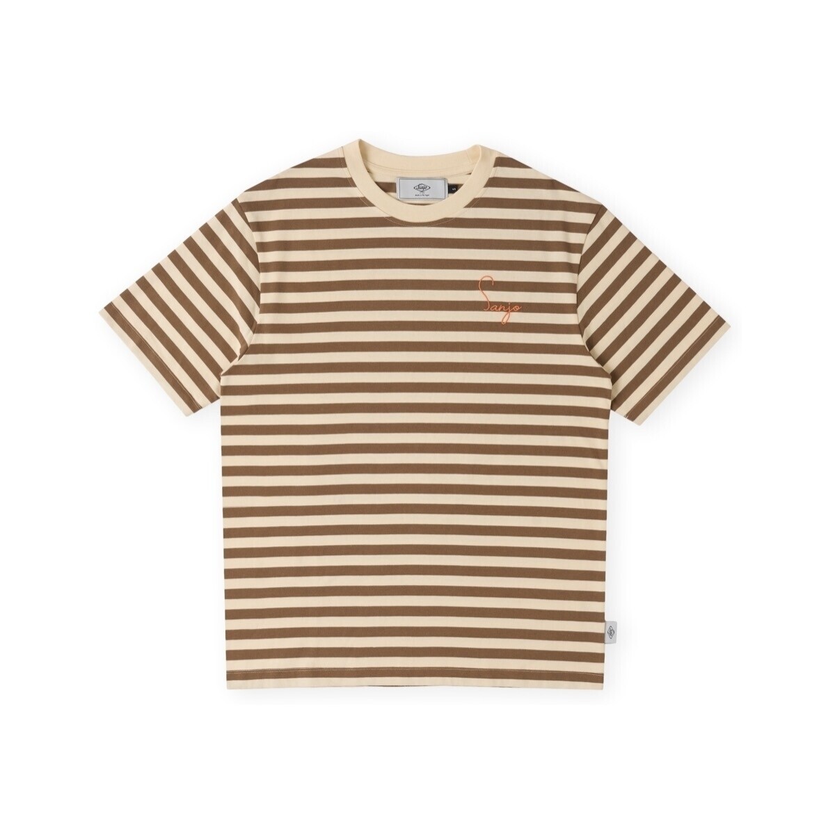 Sanjo  Stripes 80 T-Shirt - Cappuccino Ecru  Hnědá