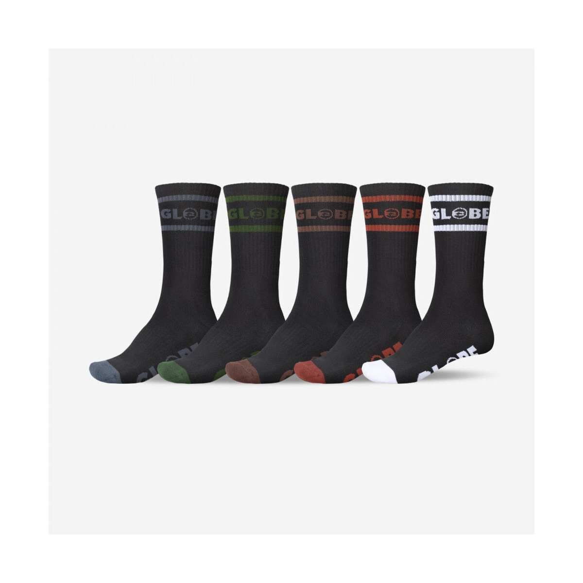 Globe  Tilt hi crew sock 5 pack  Černá