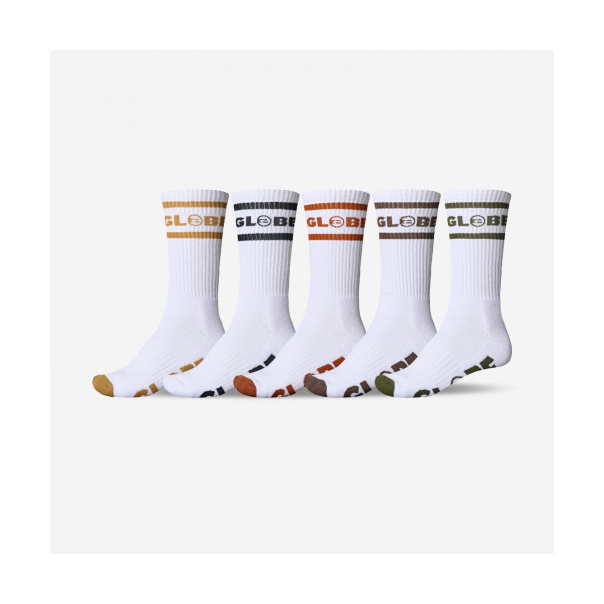 Globe  Tilt hi crew sock 5 pack  Bílá