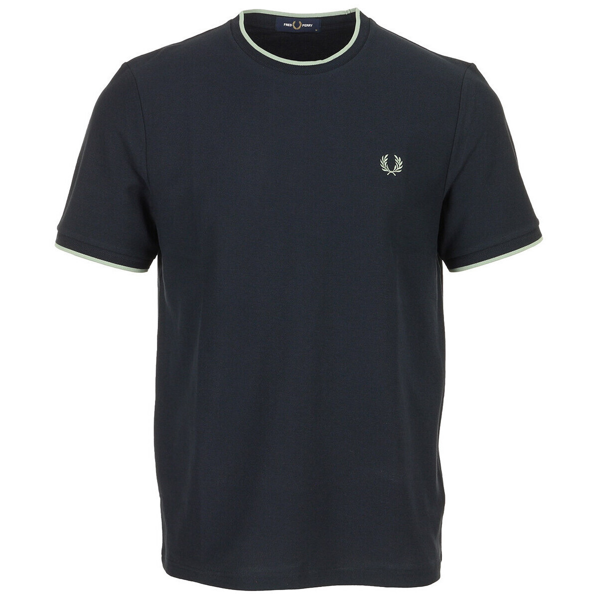 Fred Perry  Trim Detail Crepe Pique Tshirt  Modrá