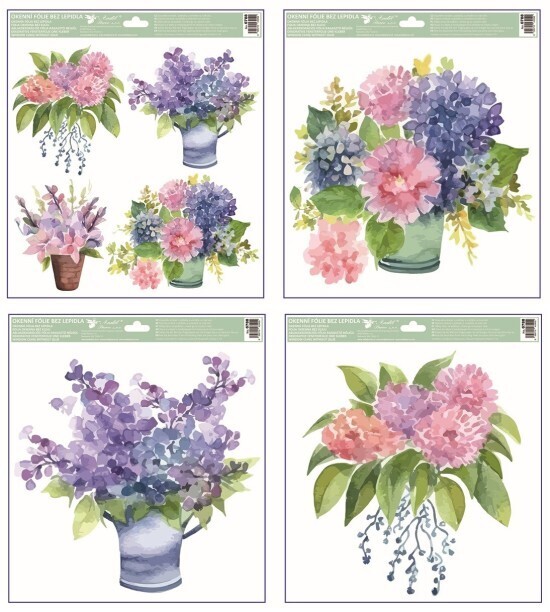 Anděl Okenní fólie - Květiny - 30 x 33,5 cm - 6788
