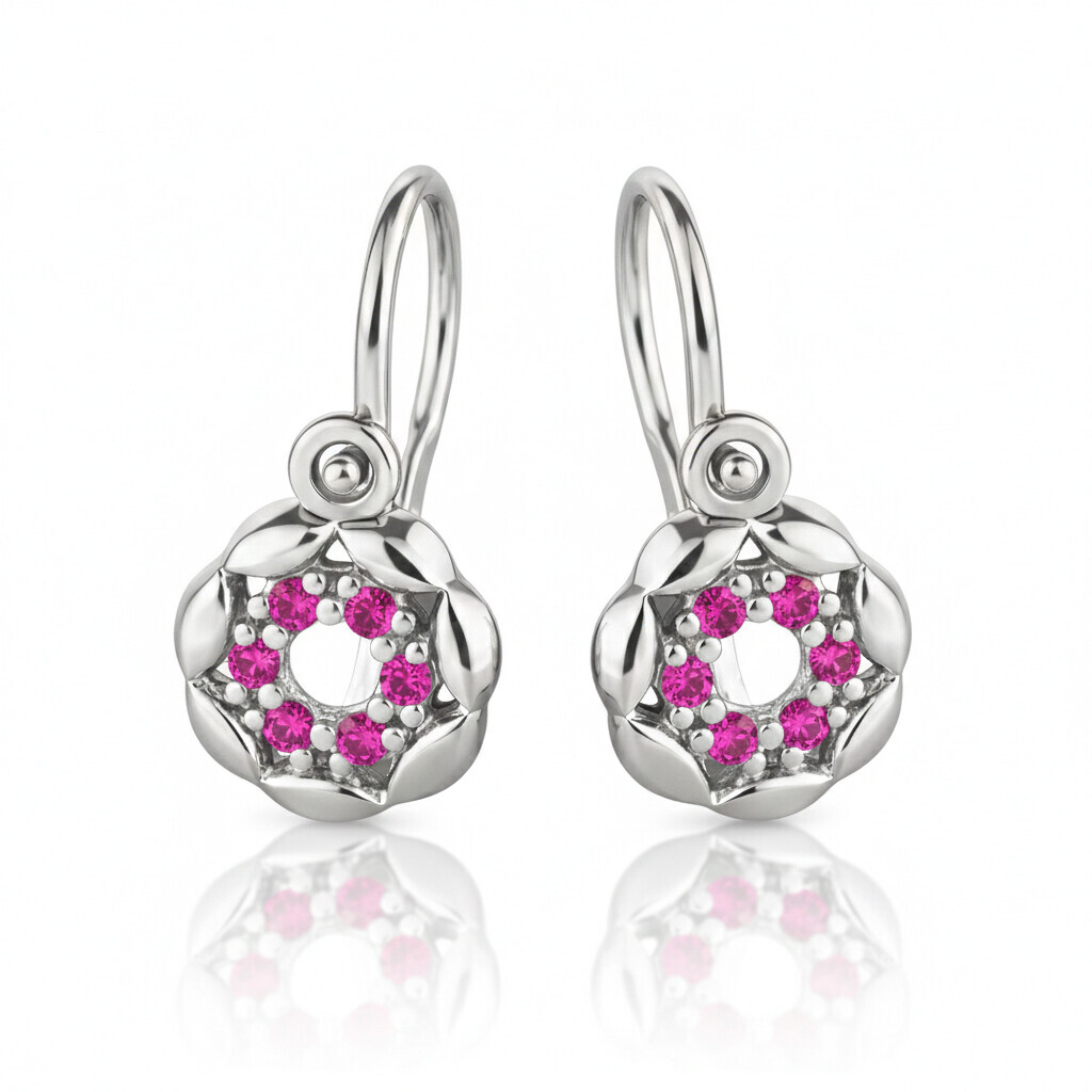 Soliter Dětské náušnice z bílého zlata se zirkony 239 001 01236 0700440