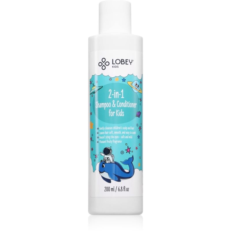 Lobey Kids šampon a kondicionér 2 v 1 pro děti 200 ml