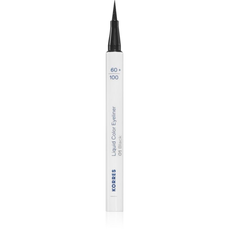 Korres Liquid Color Eyeliner voděodolná oční linka ve fixu odstín 01 Black 1 ml