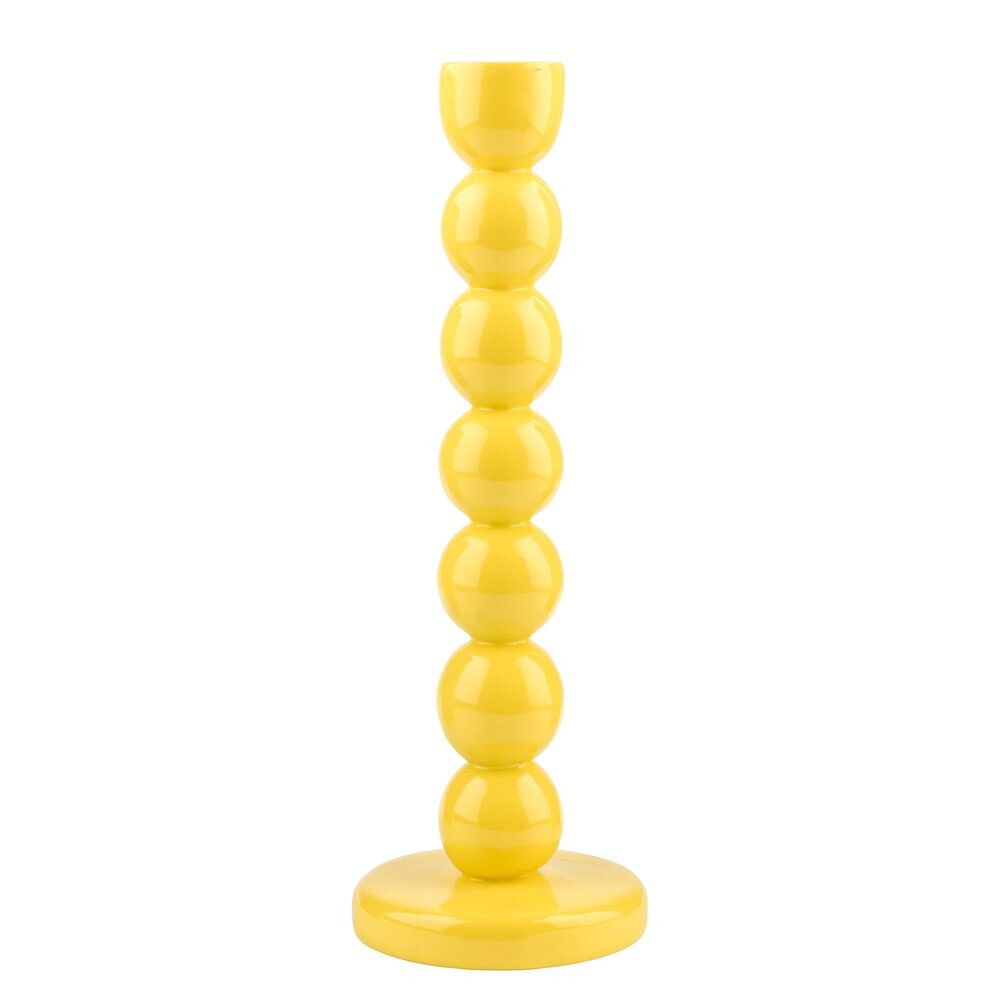 LITTLE ITALY Svícen na dlouhou svíčku 30 cm - žlutá