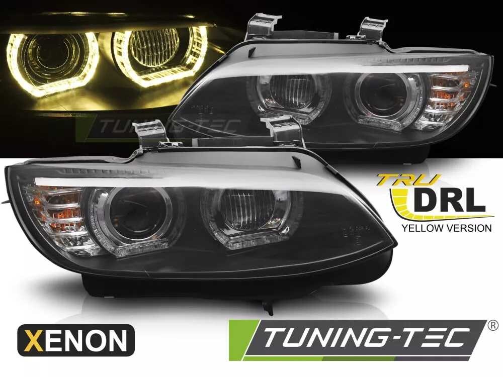 XENONOVÉ SVĚTLOMETY ŽLUTÉ LED ČERNÉ DENNÍ SVĚTLA PRO BMW E92 / E93 06-10