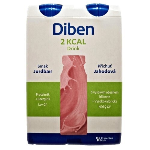 Diben 2 kcal Drink příchuť jahodová por.sol.4x200ml