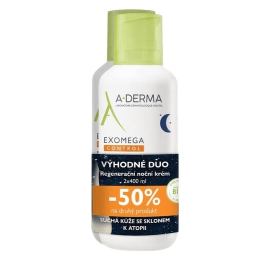 A-DERMA Exomega CONTROL Regener.noční krém 2x400ml