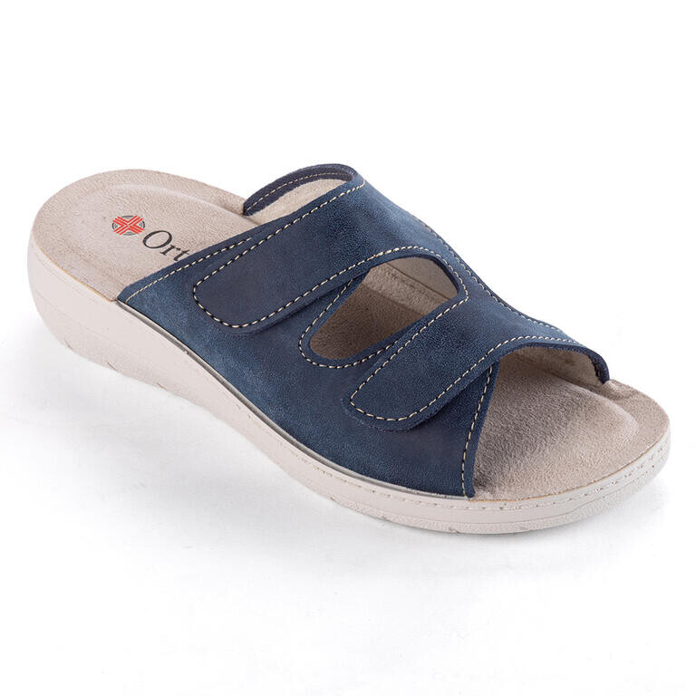 Dámské zdravotní pantofle na klínku modré