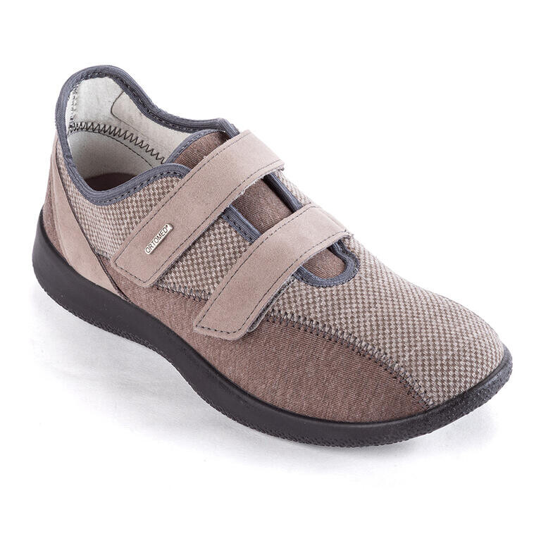 Pánské ortopedické tenisky na suchý zip hnědé