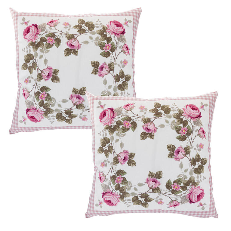 Sada 2 ks povlaků na polštářky PNOUCÍ RŮŽE 40 x 40 cm