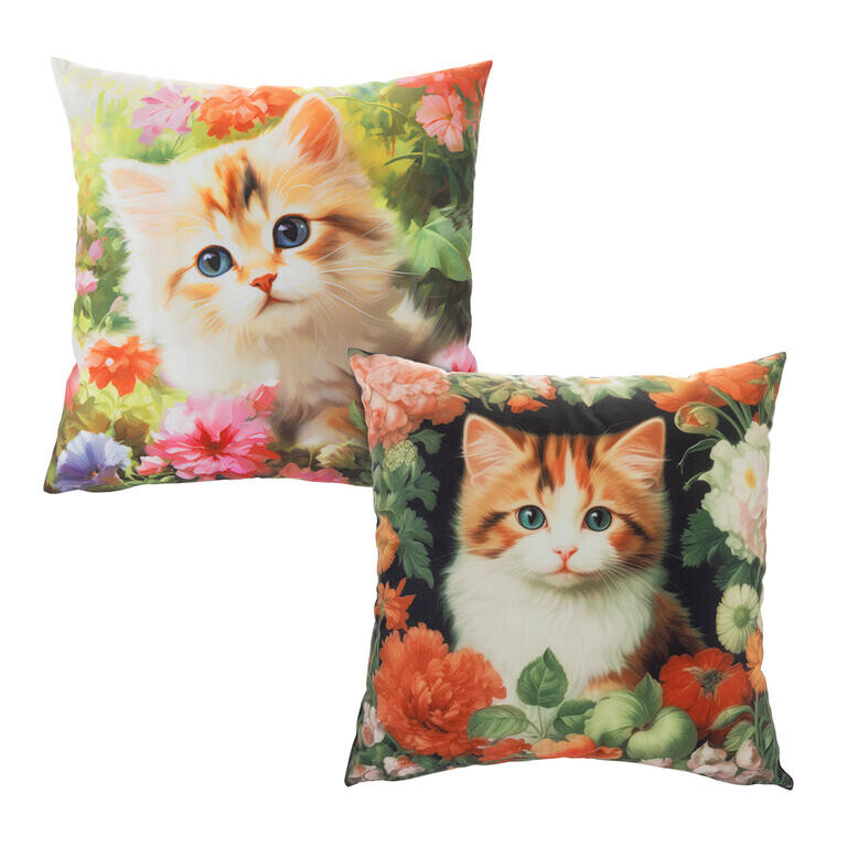 Sada 2 ks povlaků na polštářky KOŤATA 40 x 40 cm