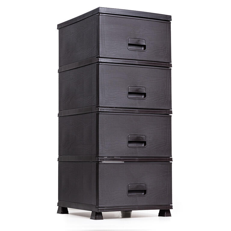 Plastová komoda MEGAPLAST NATURA tmavě hnědá