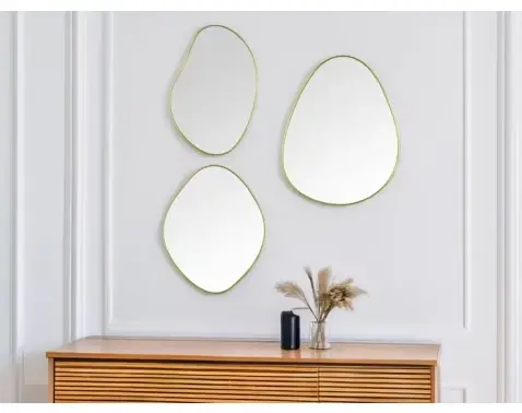 Set nástěnných zrcadel (3 ks) Viola, zlaté