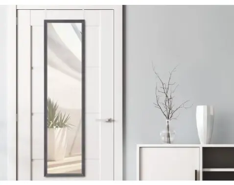 Závěsné zrcadlo na dveře Bea 30x120 cm, černé