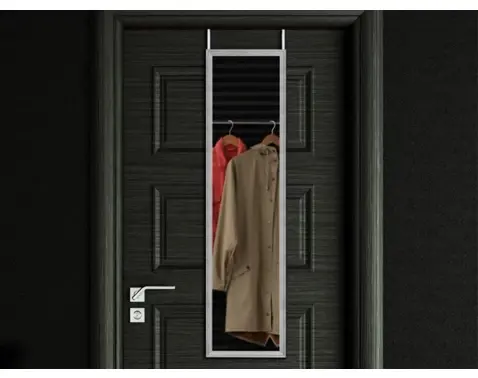 Závěsné zrcadlo na dveře Bea 30x120 cm, stříbrné