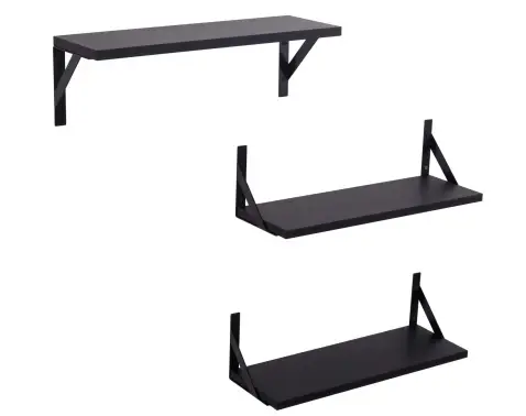 Sada 3 kusů polic Lamezia, černá