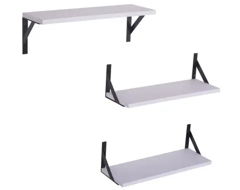 Sada 3 kusů polic Lamezia, bílá