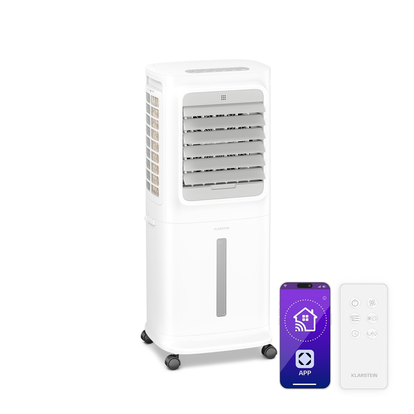Klarstein Breezcube inteligentní ochlazovač vzduchu s vodním chlazením | 340 m³/h | 10 l | 30 m² | 3 režimy | 50 W