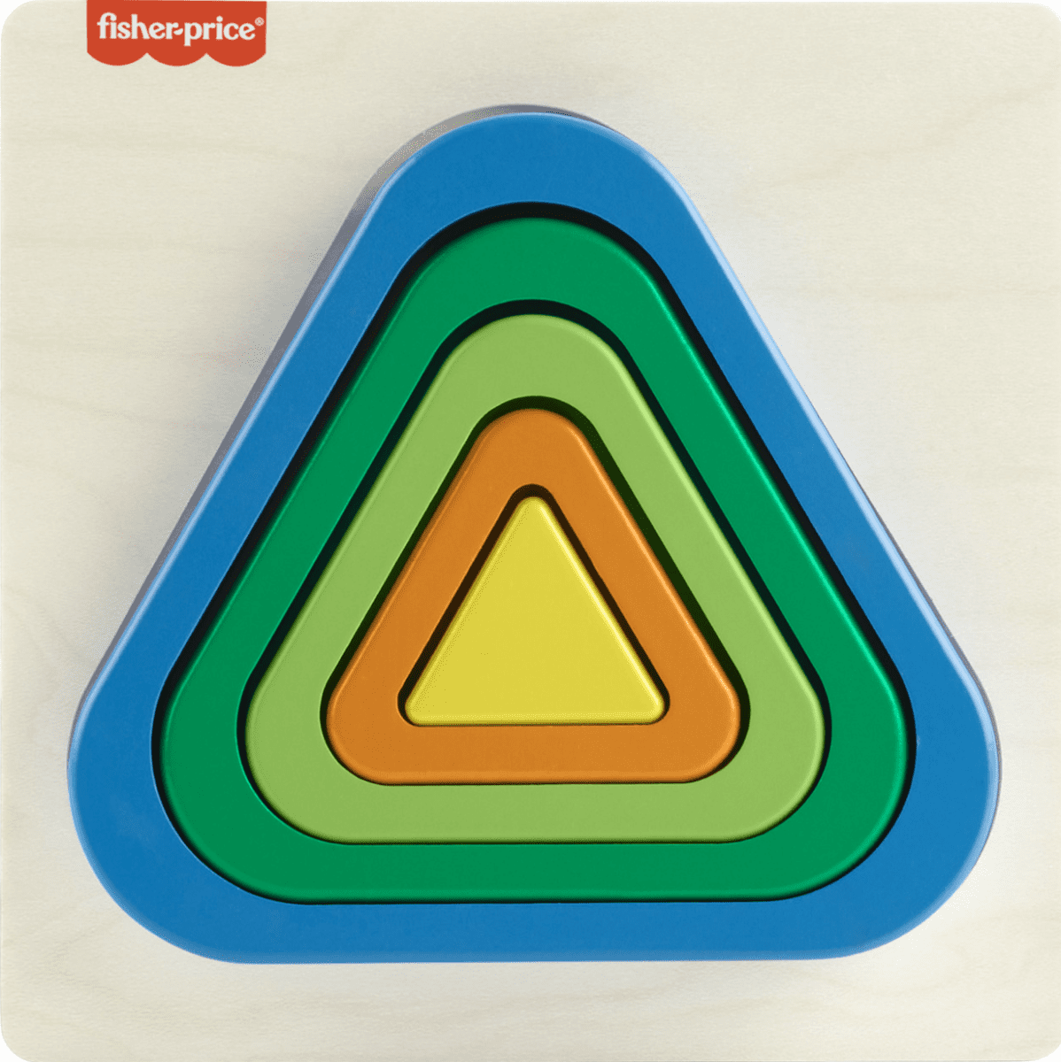 Dřevěná duhová vkládačka - trojúhelník