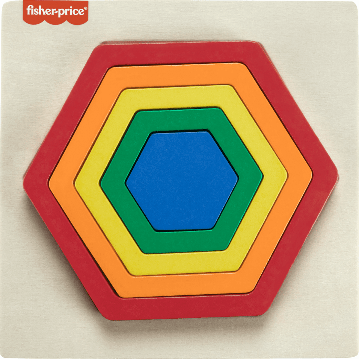 Dřevěná duhová vkládačka - šestiúhelník