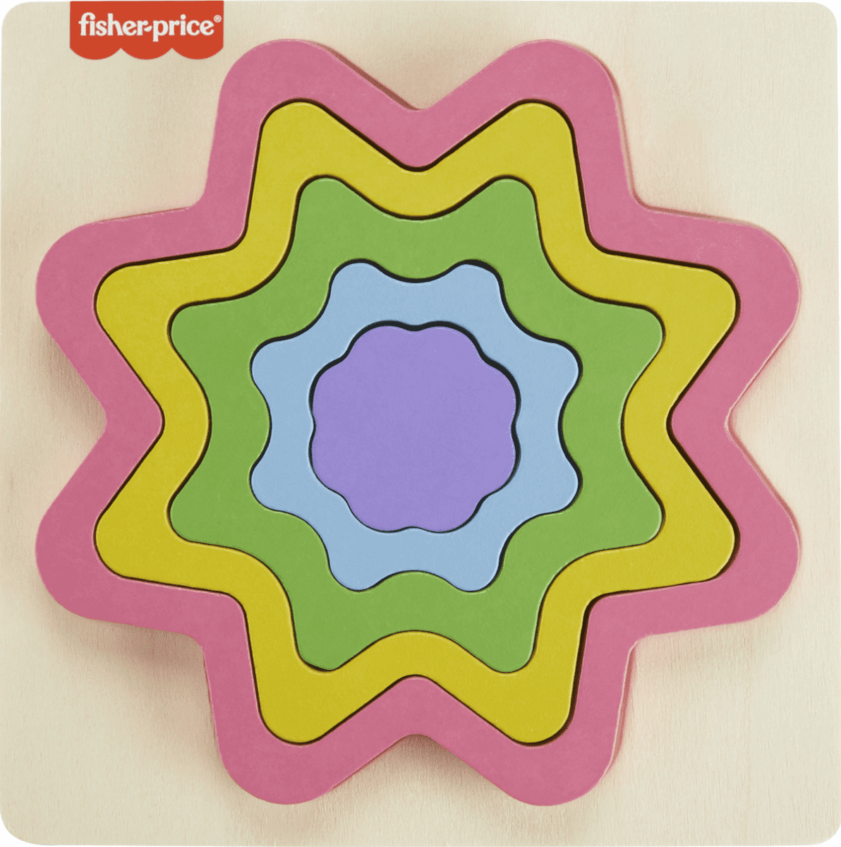 Dřevěná duhová vkládačka - hvězda