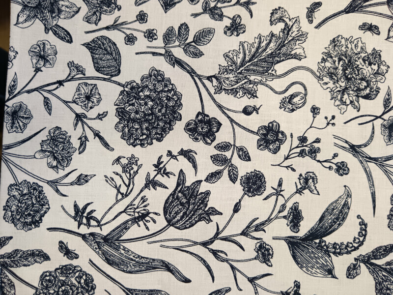 Obal na knihu - Modré květy na bílé (UNI-L)