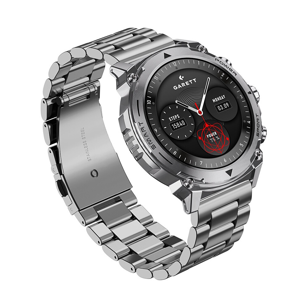 GARETT Smartwatch atom silver steel chytré hodinky, rozbalené