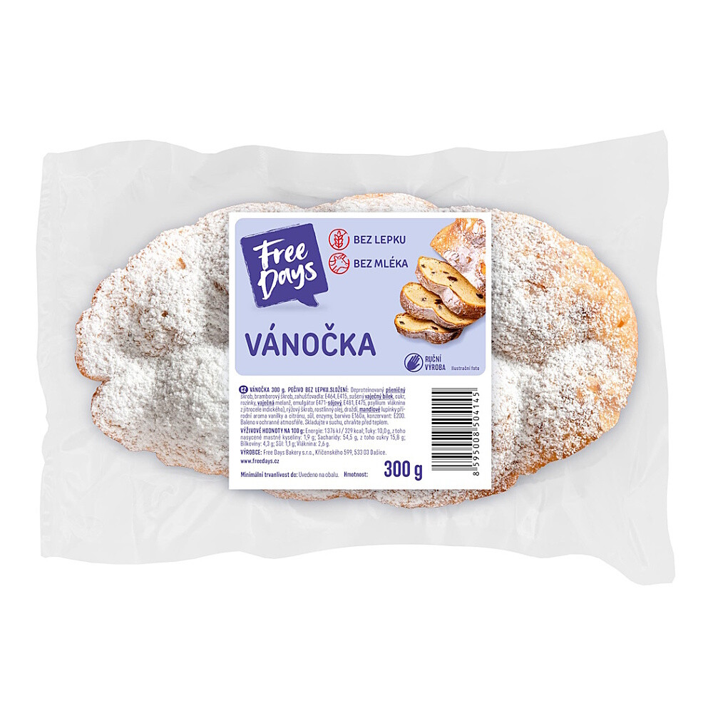 FREE DAYS Vánočka bez lepku 300 g