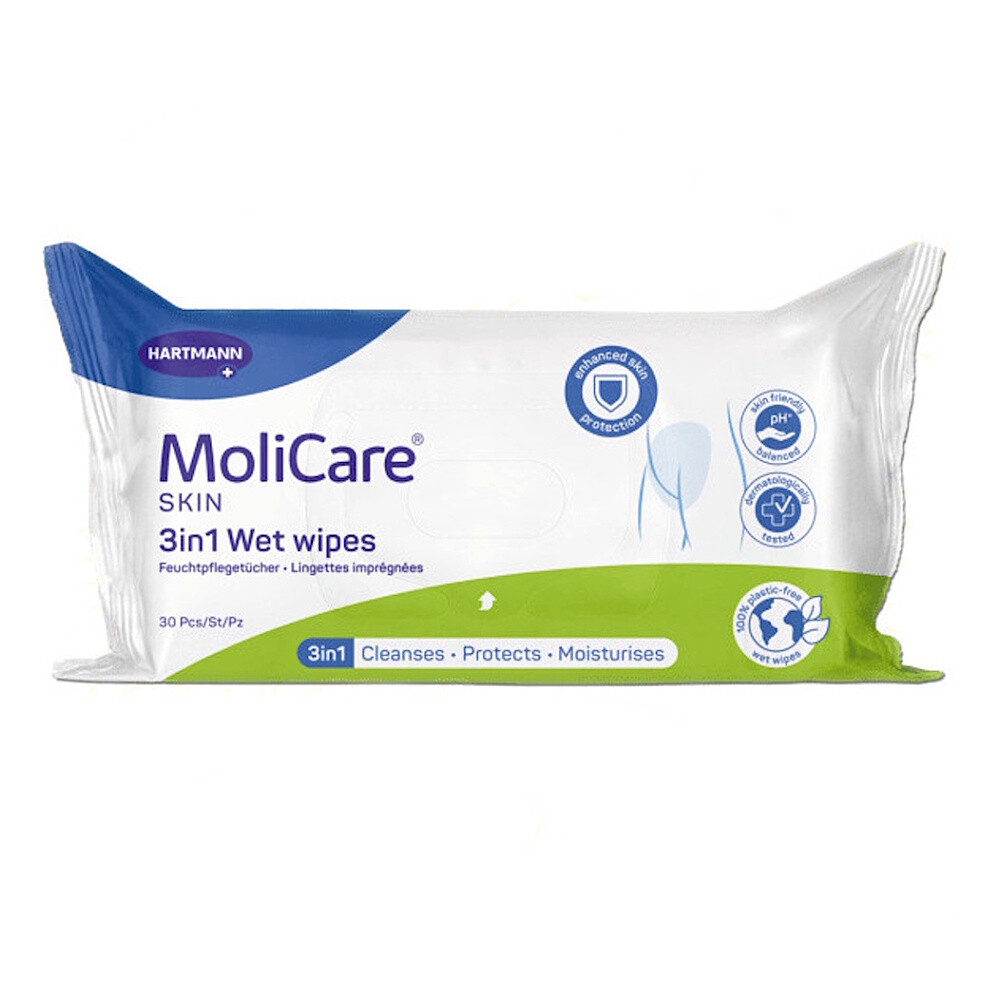 MoliCare Skin Vlhčené ubrousky 3v1 30ks