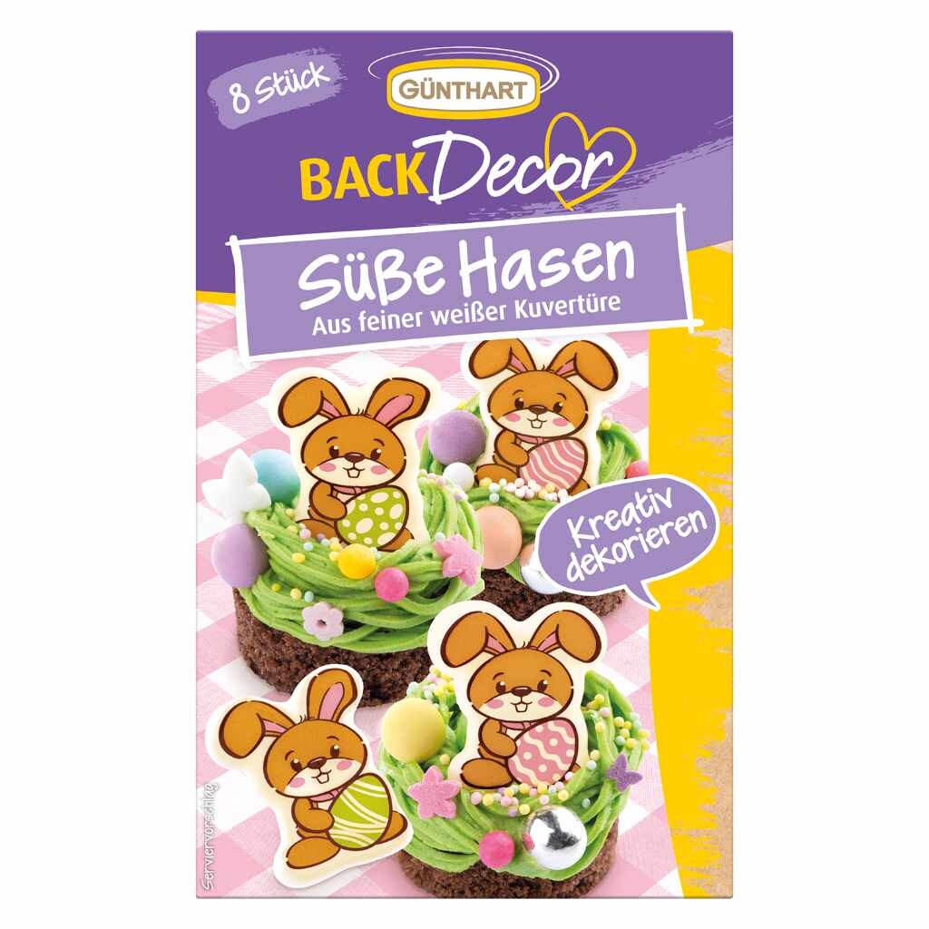 Günthart Čokoládová dekorace Velikonoční zajíci 8ks