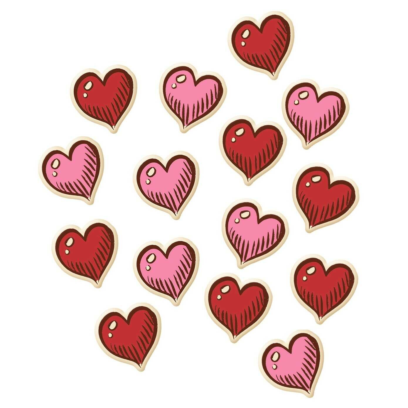 Günthart Srdíčka (červená, růžová) z bílé čokolády 15ks